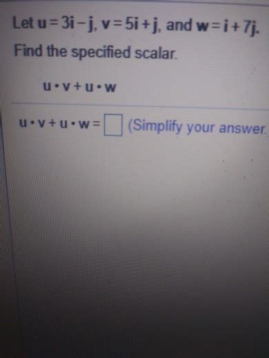 Solved Let U 3i J V 5i J And W I 7j Find The Specified Chegg