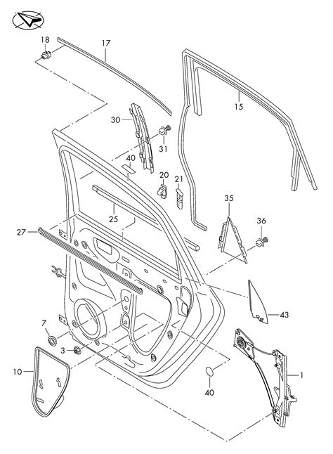 Volkswagen Passat Variant 2012 2015 Window Regulator Window Guide Window Aperture Seal