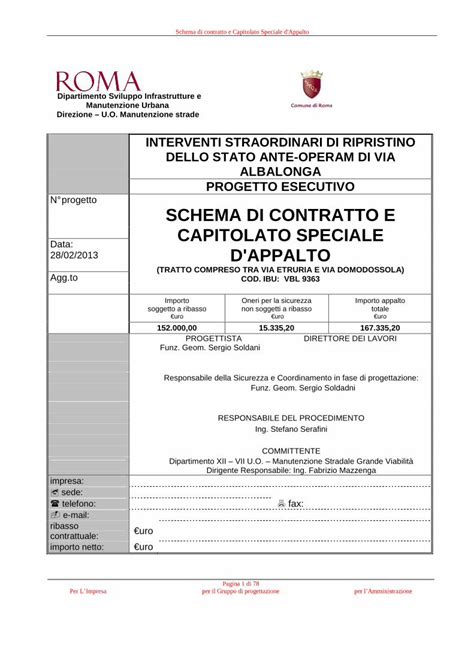 PDF SCHEMA DI CONTRATTO E CAPITOLATO SPECIALE Schema Di Contratto