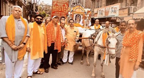 Durgiana Committee Took Out A Procession From Durgiana To Majith Mandi