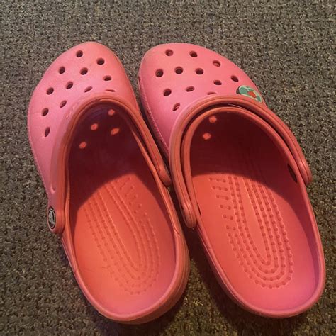 Hot Pink Crocs With Free Jibbitz Charm Depop