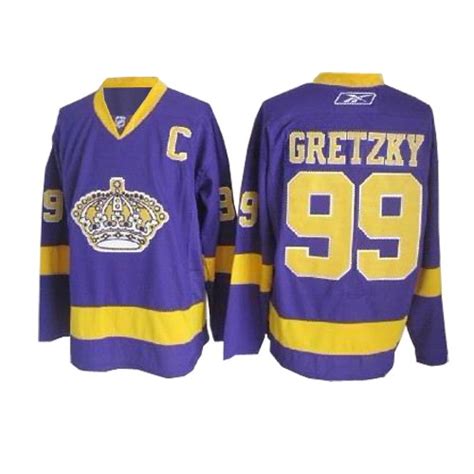 Reebok Los Angeles Kings 99 Wayne Gretzky Purple Authentic Jersey For Sale Size 48 M 50 L 52 Xl