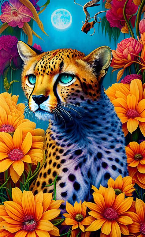 Cheetah Portrait Digital Art By Barroa Artworks Fine Art America