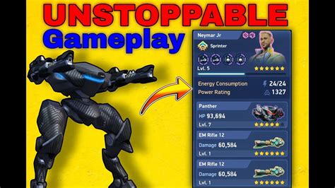 Panther With Double Side Em Rifle Gameplay Mech Arena Youtube