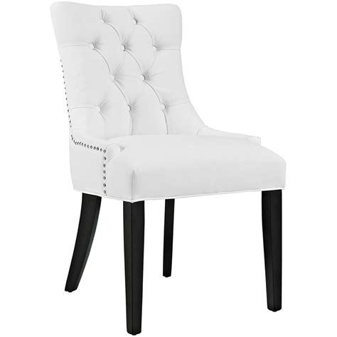 Regent Tufted Faux Leather Dining Chair English Elm