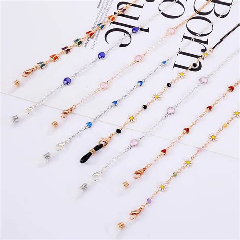 2024 Women Sunglasses Chains Fashion Metal Glasses Lanyard Girl Pearl Mask Hanging Rope Trendy