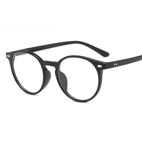 Matt Black Round Frames Blue Light Filter Computer Glasses For Men And