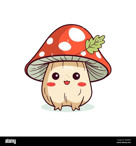 Cute Cartoon Mushroom Illustration For Kids Vector Stock Vector Image