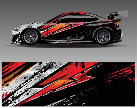 Car Wrap Design Vector Graphic Abstract Stripe Racing Background Kit