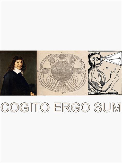 "Descartes "Cogito Ergo Sum"" Sticker by MoriVond | Redbubble