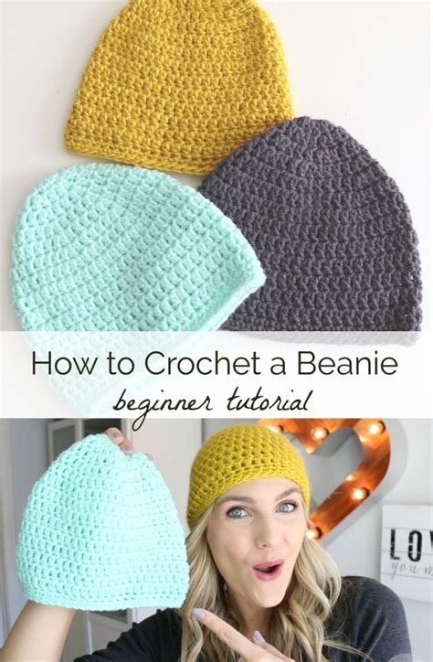 How To Crochet A Beanie Beginner Video Tutorial And Free Crochet Beanie