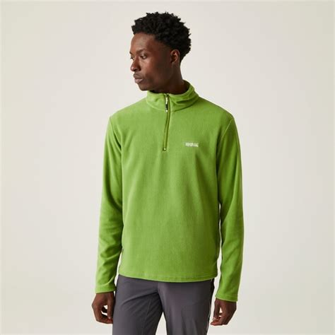 Men S Thompson Lightweight Half Zip Fleece Piquant Green Regatta UK