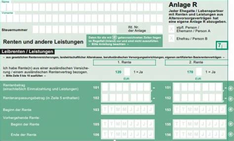 Steuererklaerung Rentner Muster