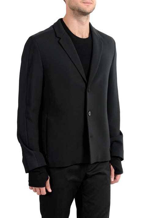 Hugo Boss Alekto Mens Wool Black Stretch Three Button Blazer Sport Coat