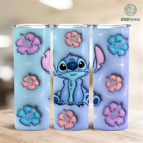 D Inflated Stitch Tumbler Png Disney Stitch Tumbler Oz Design