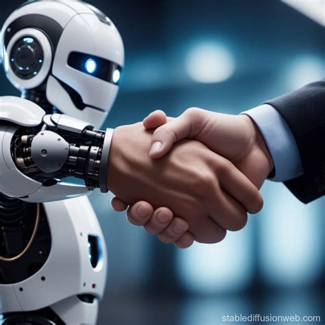 Handshake Between Human And Robot Stable Diffusion Online