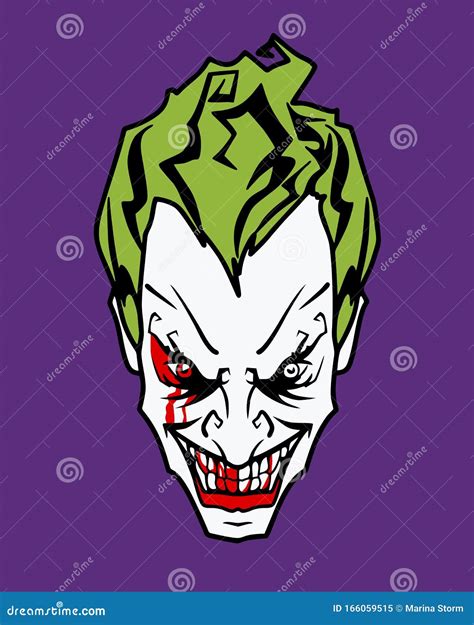 Ri Ndose De La Cara Aterradora De Joker Ilustraci N Del Vector