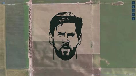 Apareció la cara de Lionel Messi en un campo un retrato en maíz Sabelo