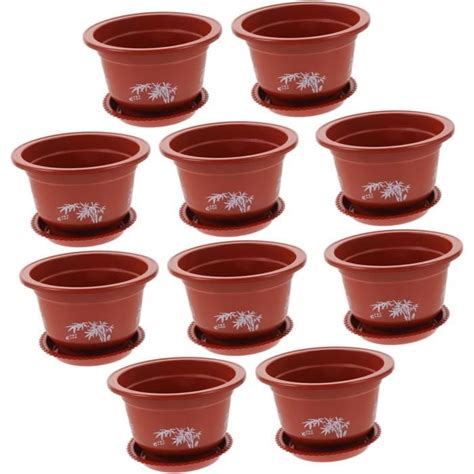 Pots De Fleurs Trahoo Pot De Culture De Jardin Rond En Plastique