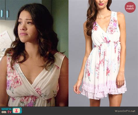 Wornontv Janes White Floral Surplice Neck Dress On Jane The Virgin Gina Rodriguez Clothes