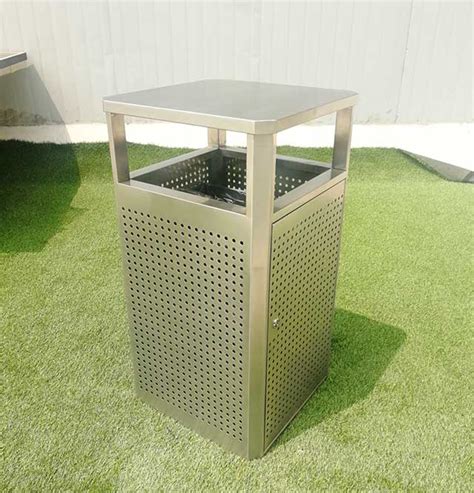 Arlau Outdoor Metal Stainless Steel Trash Can