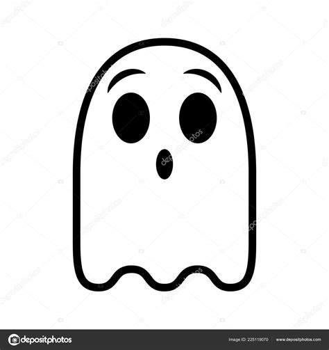 Vector Cartoon Ghost Face Isolated White Background Stock Vector by ©Aratehortua 225119070