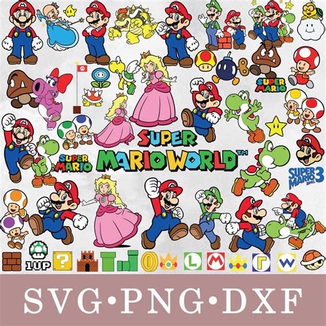 Super Mario Svg Super Mario Bundle Svg Png Dxf Svg Files Inspire Uplift