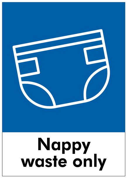 A4 Waste Bin Sticker Nappy Waste Only