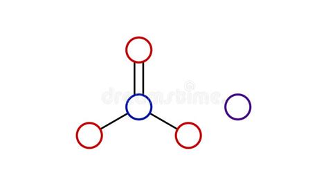 Potassium Nitrate Molecule Structural Chemical Formula Ball And Stick