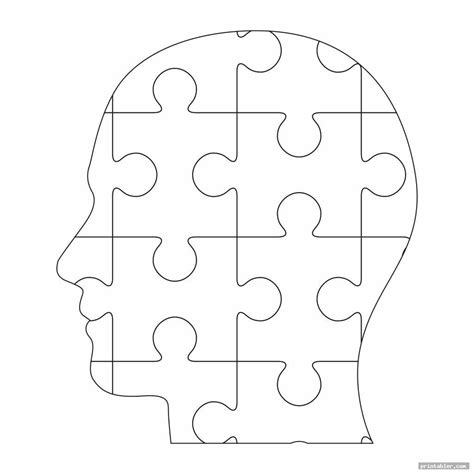 Puzzle Pieces Coloring Pages In Various Shape Printable