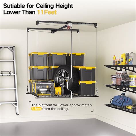 Snapklik.com : Overhead Garage Storage Rack, 4x4 Ft Garage Ceiling ...