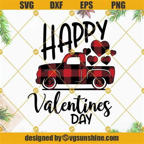 Happy Valentines Day Buffalo Plaid Truck Svg Valentine Svg Buffalo