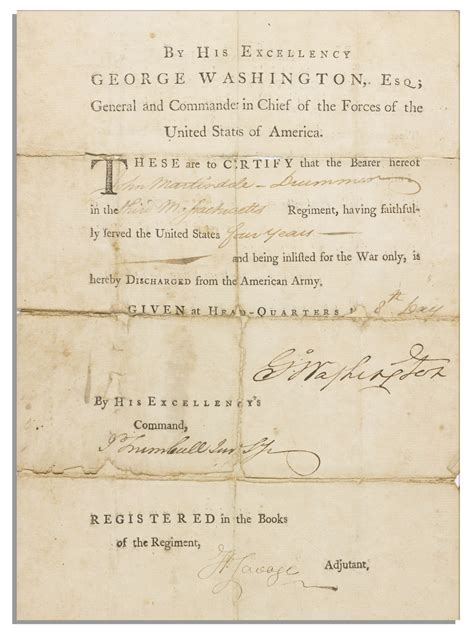 √ George Washington Signature Value