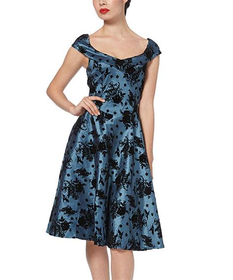 Love This Voodoo Vixen Blue Floral Cap Sleeve Dress Alternative