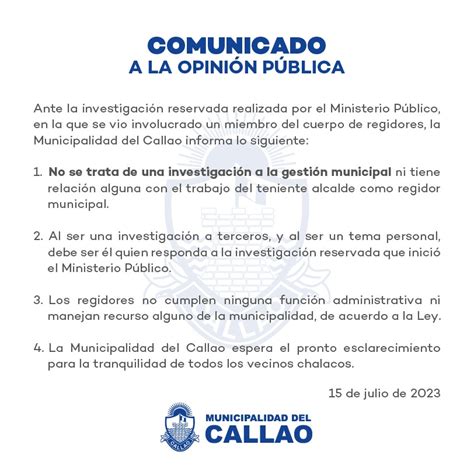 Municipalidad Del Callao On Twitter