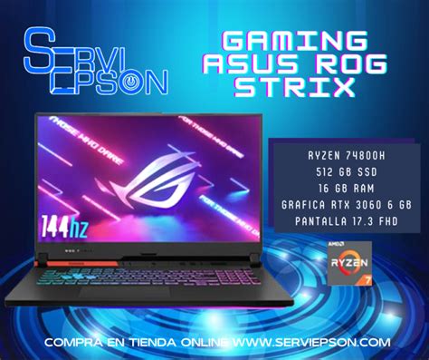 Laptop Gaming Asus Rog Strix G713im Ub74 Amd Ryzen™ 7 4800h 29ghz A 4