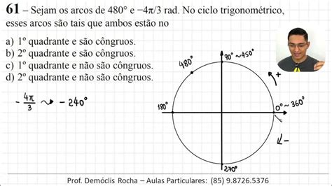 Ciclo TrigonomÉtrico Eear 2022 QuestÃo 61 Youtube