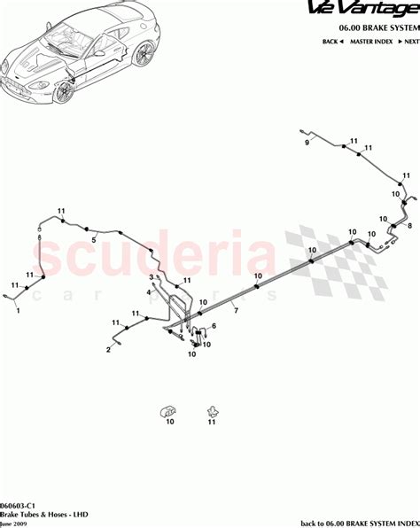 Brake Tubes And Hoses Lhd Parts For Aston Martin V12 Vantage Upto