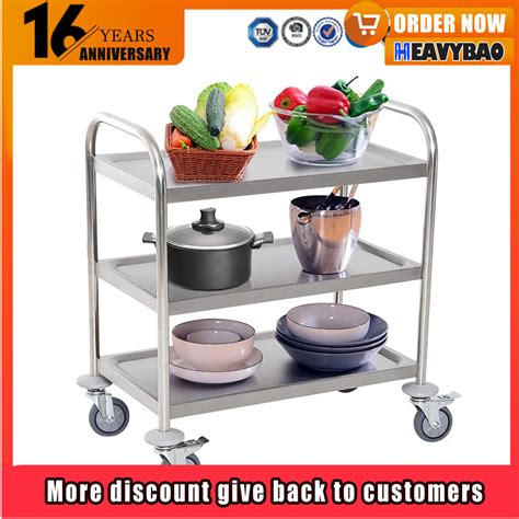 Heavybao Stainless Steel Restaurant Tea And Food Service Trolley