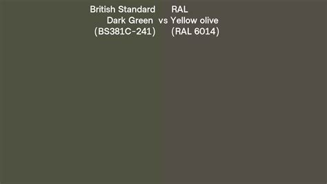 British Standard Dark Green Bs381c 241 Vs Ral Yellow Olive Ral 6014