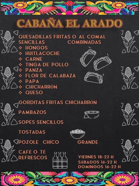 Carta Del Restaurante Caba A El Arado Ciudad Del M Xico