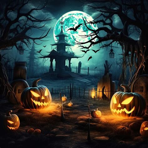 Premium Ai Image Halloween Background With Pumpkins