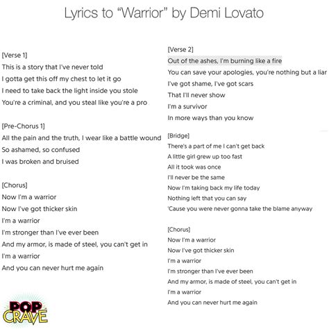 Demi Lovato Warrior Quotes