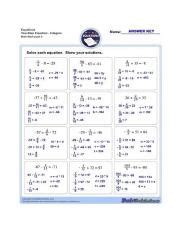 Solve Two Step Equations With Integers Math Worksheet Course Hero