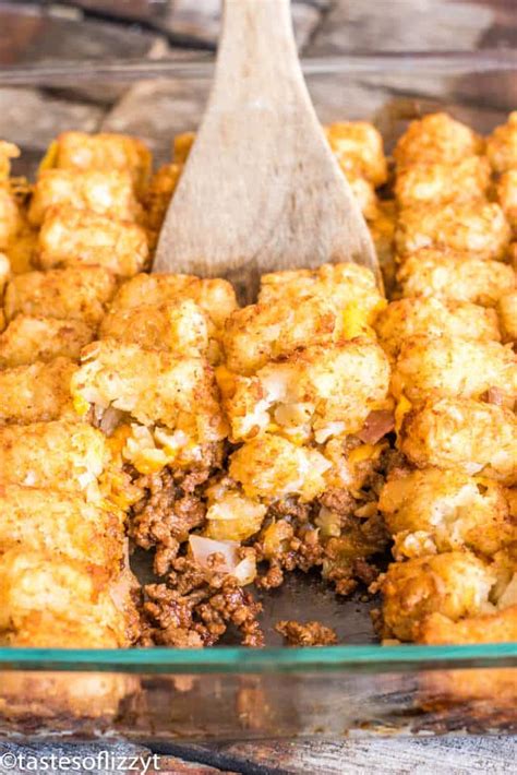 Cheeseburger Tater Tot Casserole Recipe Tastes Of Lizzy T