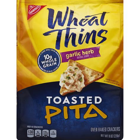 Nabisco Wheat Thins Garlic Herb Toasted Pita Crackers 8 Oz Bag