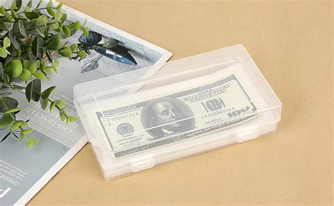 SUMNACON 200 PCs Dollar Bill Protector Bag With Plastic Storage Box