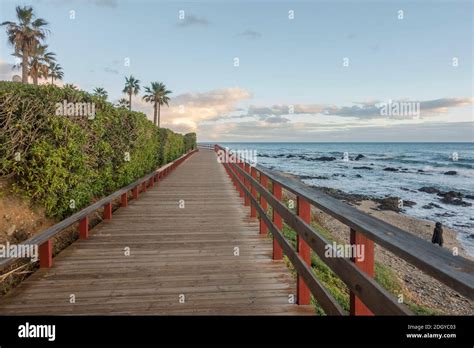 Wooden Boardwalk Senda Litoral Seafront Promenade Connecting Beaches