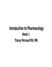 Pharmacology Week 1 Student 1 Pptx Introduction To Pharmacology Week