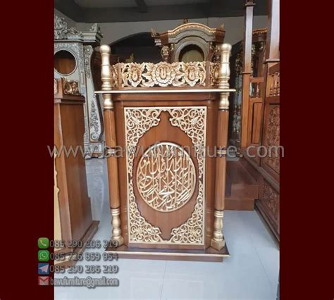 Jual Mimbar Masjid Ukir Madiun Dari Kayu Jati Murah Podium Mimbar